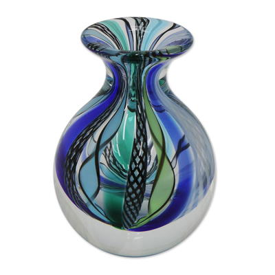 Petite Handblown Murano Inspired Art Glass Bud Vase