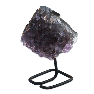 Natural Amethyst on Stand Mini Sculpture from Brazil