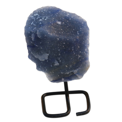 Natural Sodalite on Stand Mini Gem Sculpture from Brazil