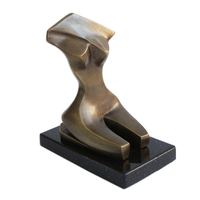 Polished Bronze Sculpture of Female Figure from Brazil