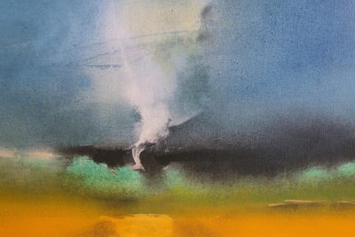 Whale Tail Tornado Landscape in Acrylic and Oil