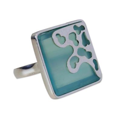 Artisan Crafted Blue Agate Ring
