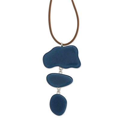 Blue Fused Glass Statement Necklace