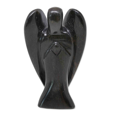 Black Jasper Petite Gemstone Angel Sculpture
