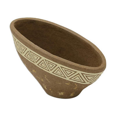 Recycled Papier Mache Decorative Bowl from Brazil