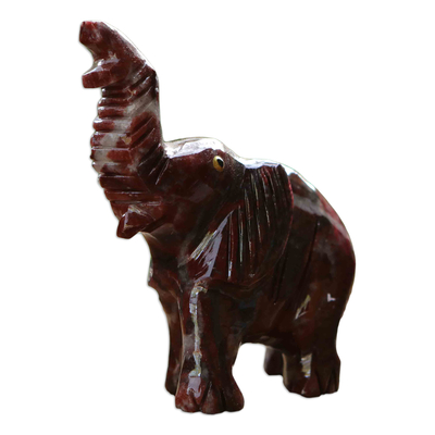 Handcrafted Dolomite Elephant Sculpture from Brazil