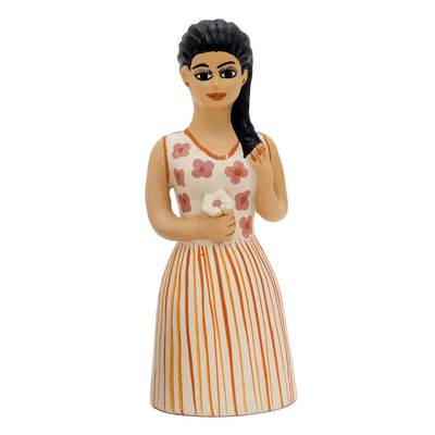 Ceramic Figurine Woman Crafted and Painted by Hand in Brazil