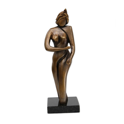 Abstract Bronze Sculpture of Female Samba Dancer from Brazil
