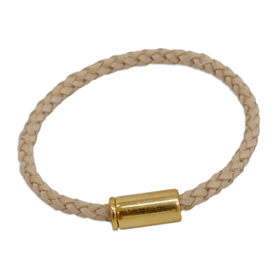 Handcrafted Ecru Natural Fiber Braided Bracelet from Brazil