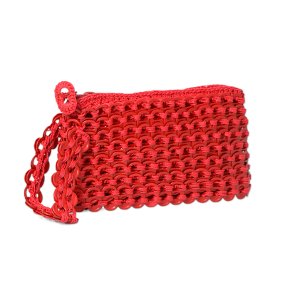 Eco-Friendly Zippered Red Soda Pop-Top Cosmetic Bag