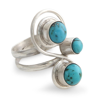 Silver and Reconstituted Turquoise Ring