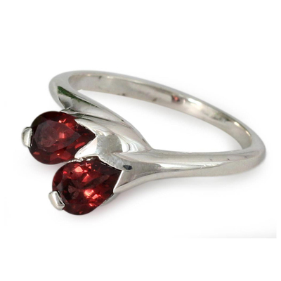 Artisan Crafted Garnet and Silver Ring