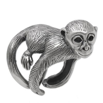 925 Sterling Silver Monkey Wrap Ring from Indonesia