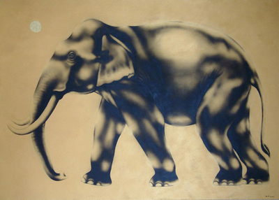 Original on Canvas Acrylic Elephant Painting