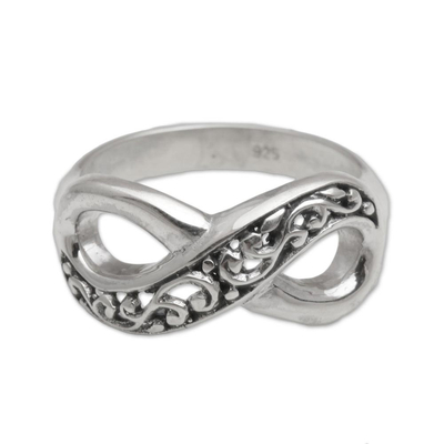 Hand Crafted Sterling Silver Infinity Symbol Ring from Bali