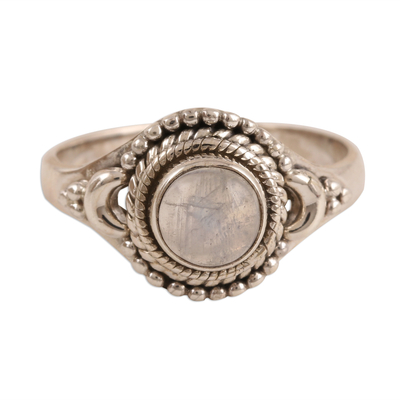 Rainbow Moonstone Cocktail Ring Crafted in India