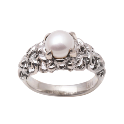 Hand Made Sterling Silver and Pearl Ring