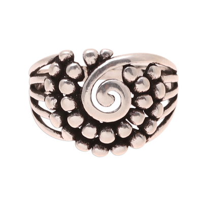 Swirl Pattern Sterling Silver Band Ring from India