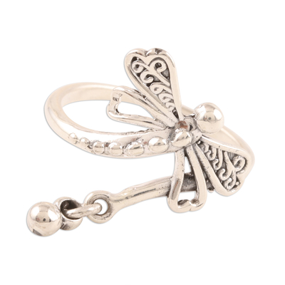 Sterling Silver Dragonfly Cocktail Ring from India