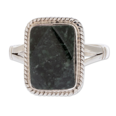 Sterling Silver Cocktail Jade Ring