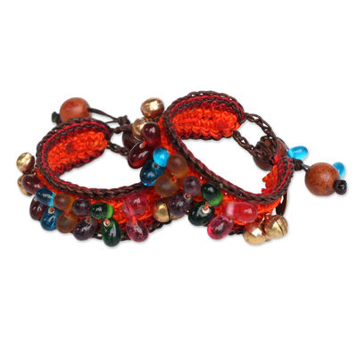 Handcrafted Beaded Wristband Bracelets (Pair)