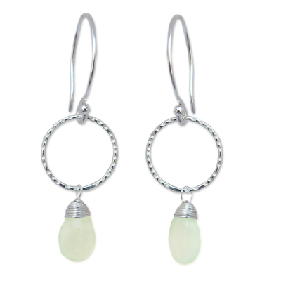 Sterling Silver and Chalcedony Dangle Earrings