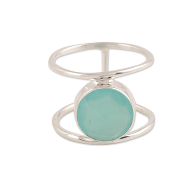 4.5-Carat Chalcedony Single-Stone Ring from India