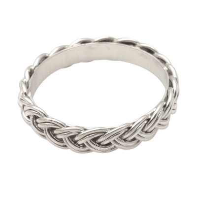 Braided Sterling Silver Band RIng for Women