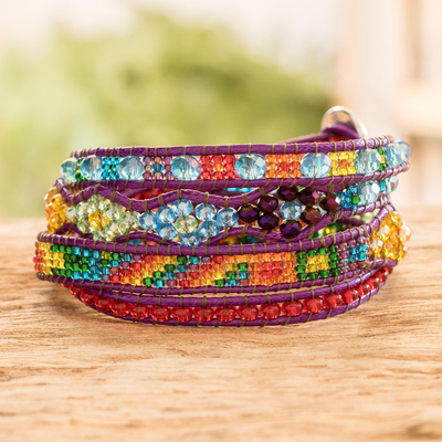 Handcrafted Beaded Positive Energy Long Wrap Bracelet