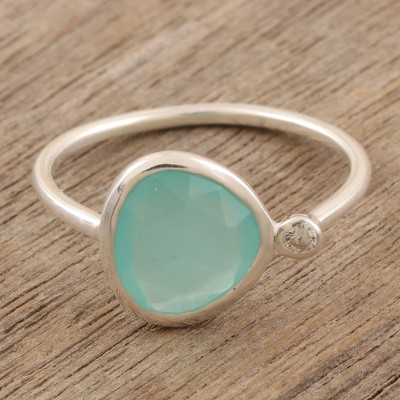 Sterling Silver Chalcedony Cocktail Ring from India