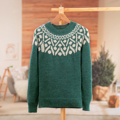 Jade and Ivory 100% Alpaca Pullover Sweater from Peru