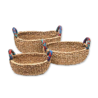 Set of 3 Handwoven Decorative Storage Baskets