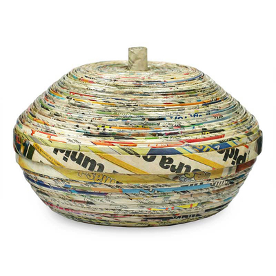 Central American Modern Recycled Paper Decorative Basket