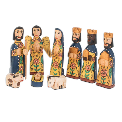 Fair Trade Nativity Scene Wood Sculpture (Set of 10)