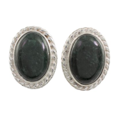 Jade stud earrings