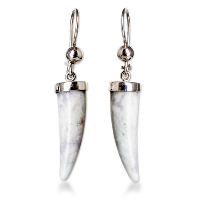 Artisan Crafted Lilac Jade Dangle Earrings