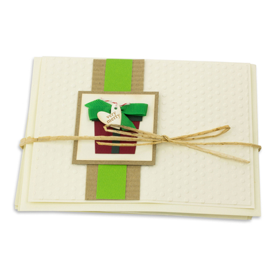 Handcrafted Christmas Greeting Cards Envelopes (set of 4)