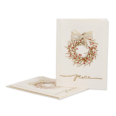 Handcrafted Christmas Greeting Cards Envelopes (set of 4)