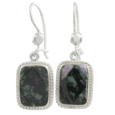 Artisan Crafted Jade and Sterling Silver Earrings