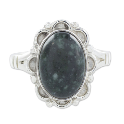 Guatemalan Hand Crafted Dark Green Jade Ring