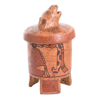 Antiqued Ceramic Vessel Maya Art (large)