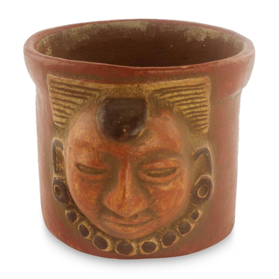 Handcrafted Ceramic Vase with Antiqued Finish