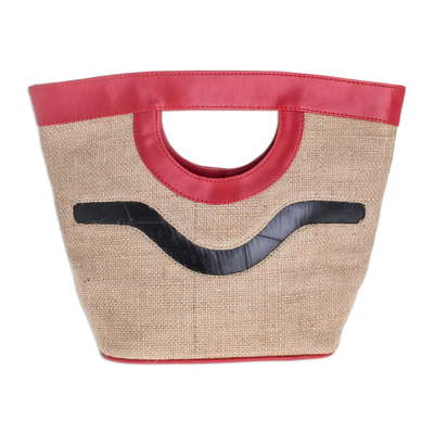 Jute with Recycled Tire Handbag