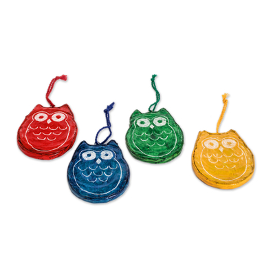 Artisan Crafted Recycled Paper Ornaments (set of 4)