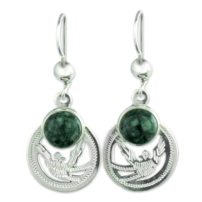 Handmade Jade and Sterling Silver Earrings