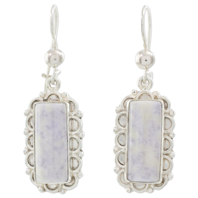 Lilac Jade and Sterling Silver Handcrafted Earrings