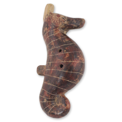 Seahorse Ocarina Flute Hand Crafted of Ceramic