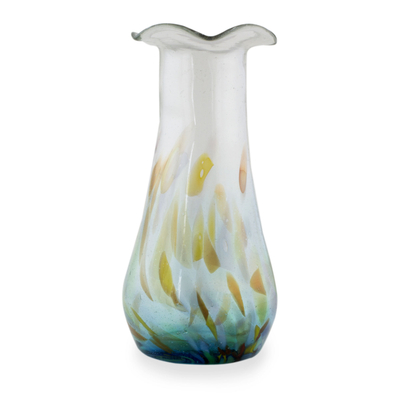 Fair Trade Artisan Crafted Hand Blown Glass Vase