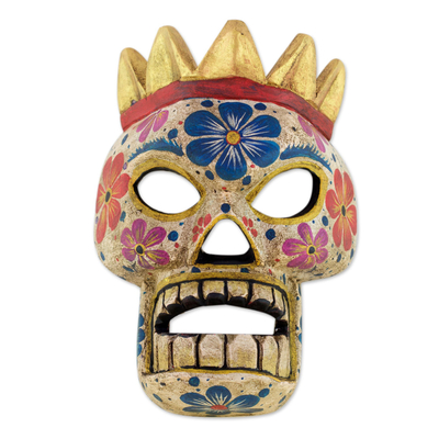 Guatemalan Day of the Dead Skeleton Pinewood Mask
