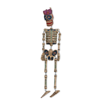 Day of the Dead Skeleton Wood Wall Sculpture from Guatemala